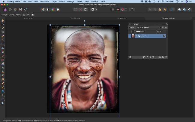 با استفاده از لایه ها و بافت های تصویر ، Affinity Photo